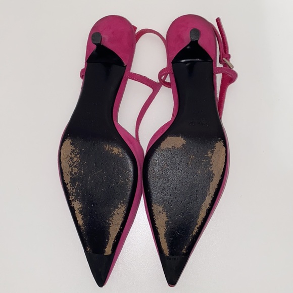 Prada Suede Fuchsia Kitten Heels - Picture 3 of 11